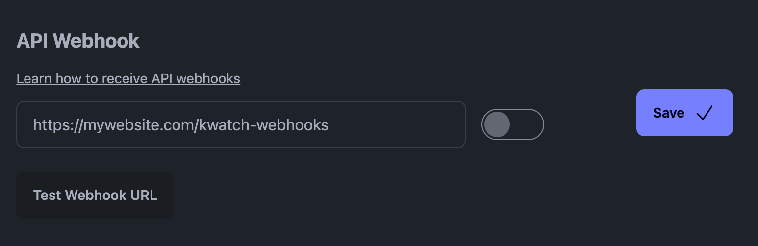 API Webhook on KWatch.io